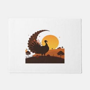 Thanksgiving Turkey Silhouette – Sunset Harvest Sc Doormat