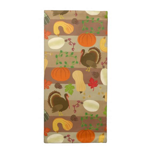 Thanksgiving Turkey Squash Autumn Harvest Pattern Napkin