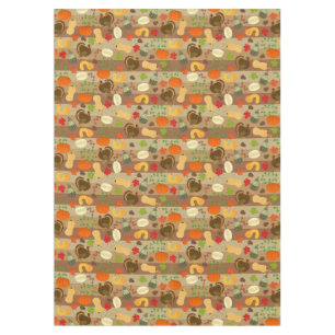 Thanksgiving Turkey Squash Autumn Harvest Pattern Tablecloth