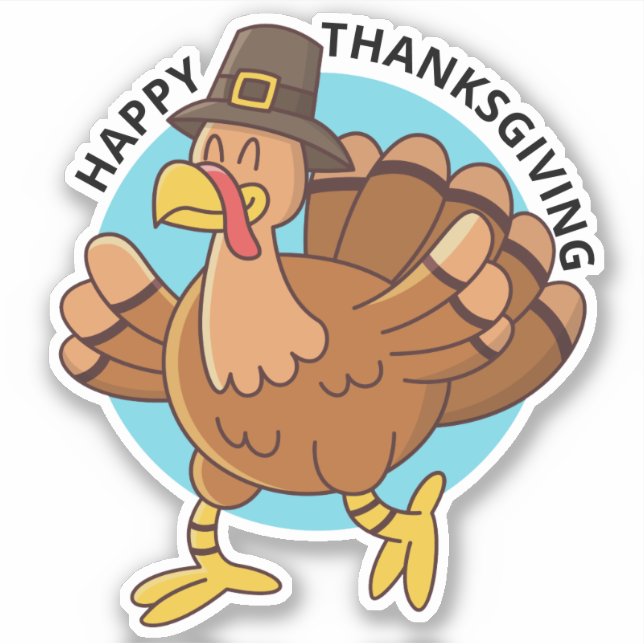 Thanksgiving Turkey Sticker (Front)