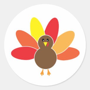 Thanksgiving Turkey Sticker. Classic Round Sticker