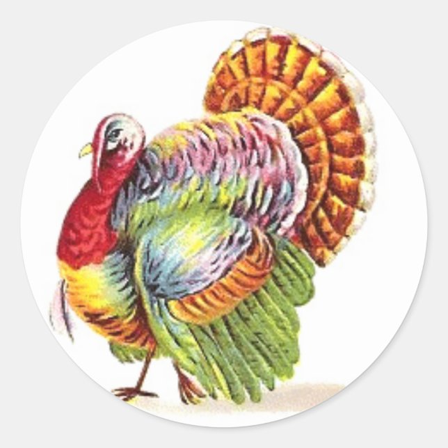 Thanksgiving Turkey Stickers - Colorful (Front)