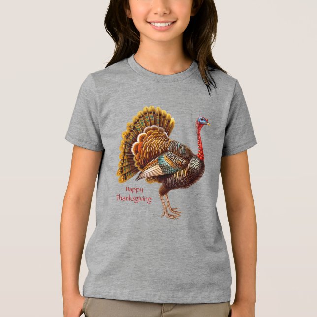 Thanksgiving Turkey T-Shirt Tri-Blend Shirt (Front)