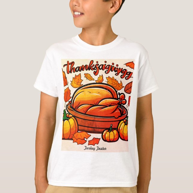 Thanksgiving "Turkey Taster" Kid's T-Shirt (Front)