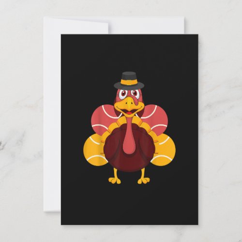 Thanksgiving Turkey Tennis Ball Sports Lover Men B Invitation