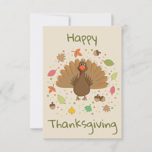 Thanksgiving Turkey Thank You Card