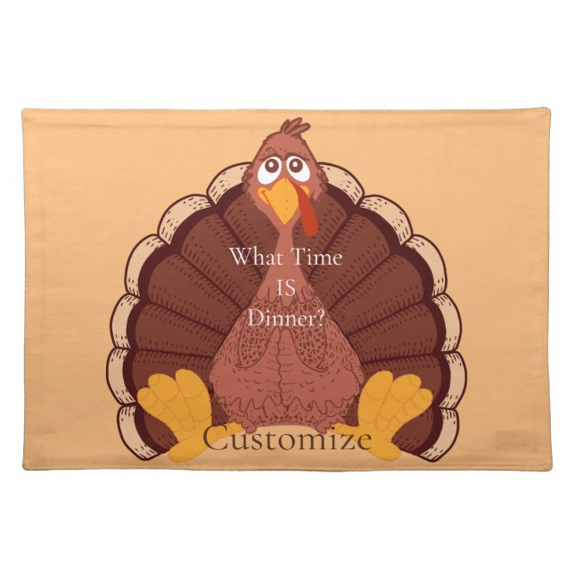 Thanksgiving Turkey Thunder_Cove   Cloth Placemat (Front)