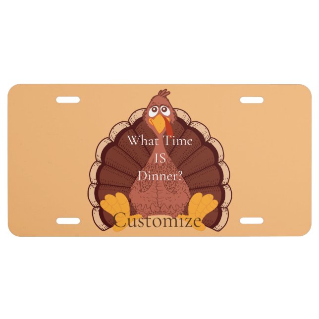 Thanksgiving Turkey Thunder_Cove   License Plate (Front)