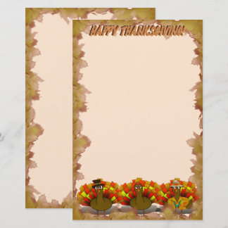 Thanksgiving Turkey Trio Stationery