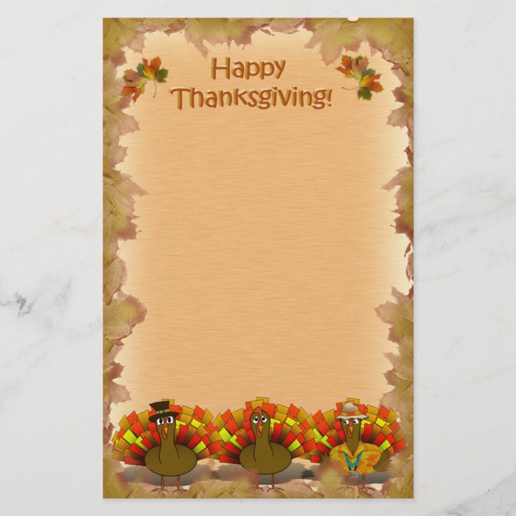Thanksgiving Turkey Trio Stationery | Zazzle