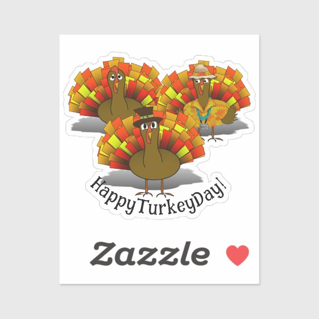 Thanksgiving Turkey Trio Sticker (Sheet)