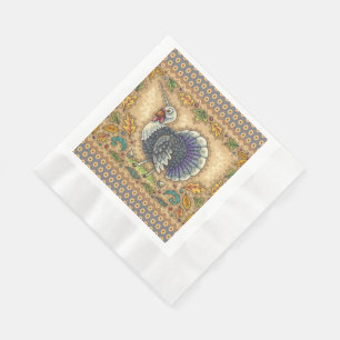 THANKSGIVING TURKEY UNICORN, WHIMSICAL FANTASY NAPKINS