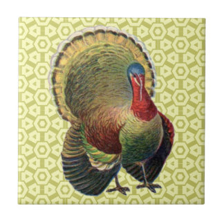 Thanksgiving Turkey Vintage Ceramic Tile