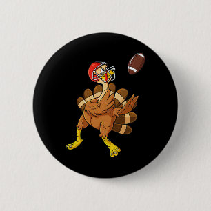 Thanksgiving Turkey Wide Receiver Football Boys Ki Button