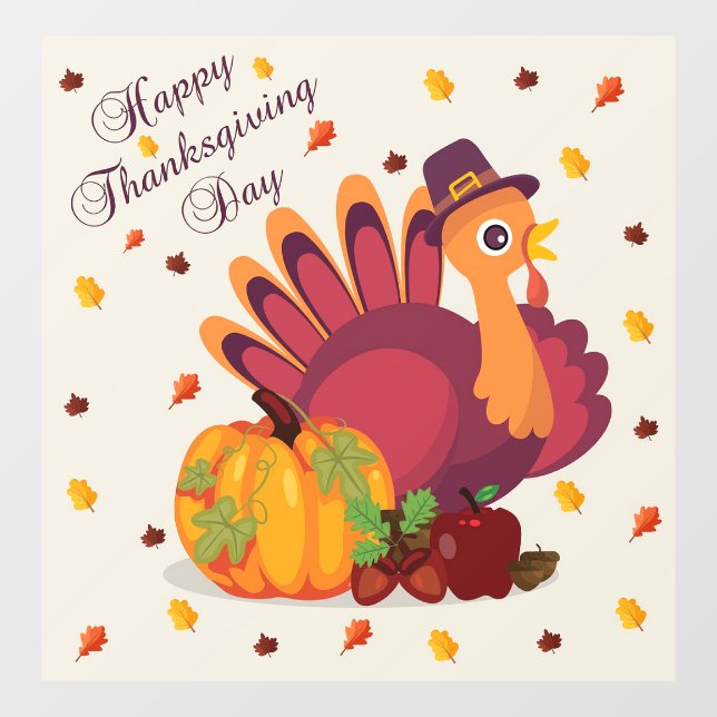 Thanksgiving Turkey Window Cling (Sheet)