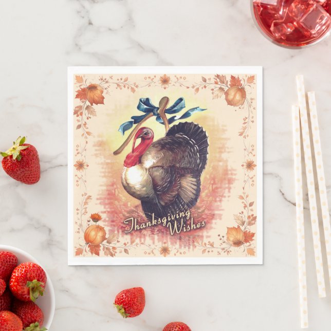 Thanksgiving Turkey Wishes Napkins (Insitu)