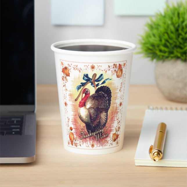 Thanksgiving Turkey Wishes Paper Cups (Insitu)