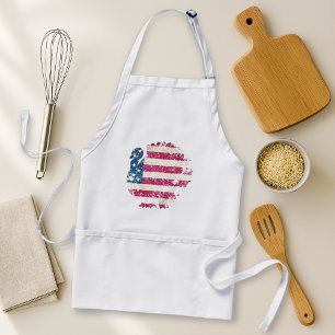 Thanksgiving Turkey With American Flag Adult Apron