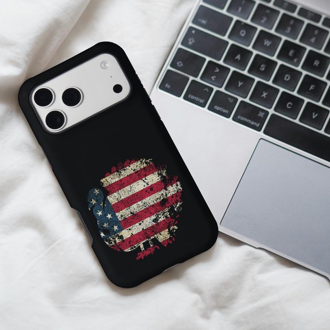 Thanksgiving Turkey With American Flag Case-Mate iPhone Case (Creator Uploaded)