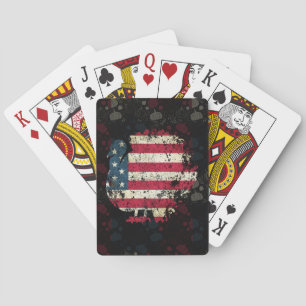 Thanksgiving Turkey With American Flag Poker Cards