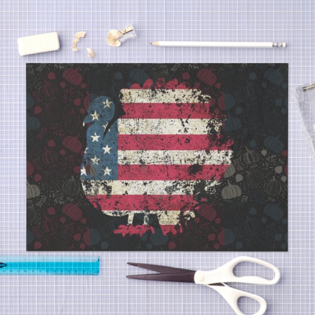Thanksgiving Turkey With American Flag Tissue Paper (Craft)