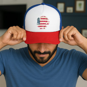 Thanksgiving Turkey With American Flag Trucker Hat