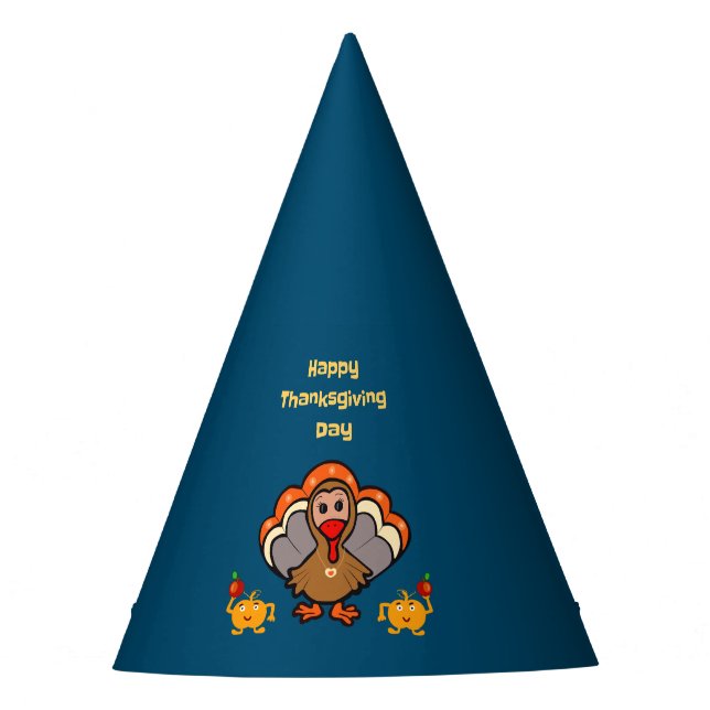 Thanksgiving turkey with friends party hat (Front)