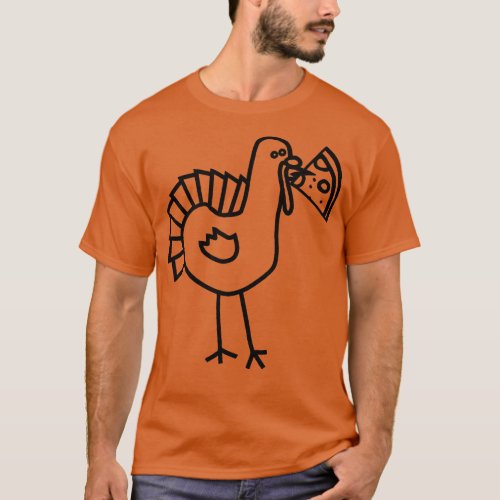 Thanksgiving Turkey with Pizza Slice Outline T_Shirt