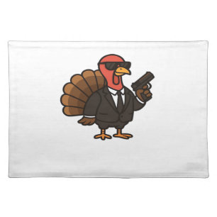 Thanksgiving Turkey with Pumpkin Pie Essential T-S Cloth Placemat