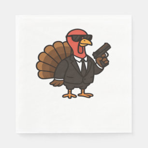 Thanksgiving Turkey with Pumpkin Pie Essential T-S Napkins