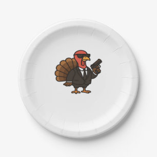 Thanksgiving Turkey with Pumpkin Pie Essential T-S Paper Plates