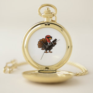 Thanksgiving Turkey with Pumpkin Pie Essential T-S Pocket Watch