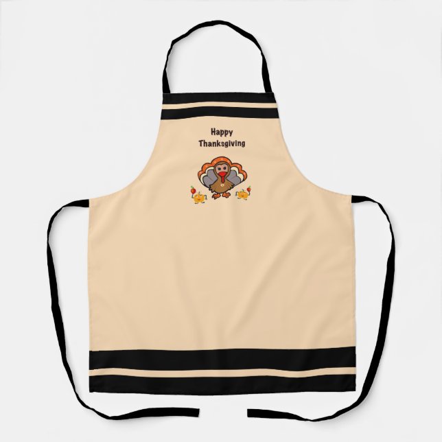 Thanksgiving turkey with pumpkins apron (Front)