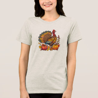 Thanksgiving Turkey Women's T-Shirt Tri-Blend Shirt