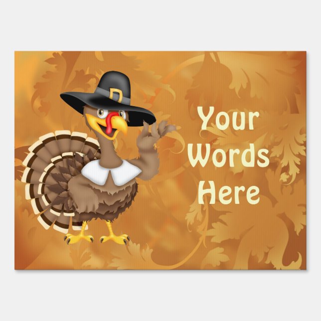 Thanksgiving Turkey Yard Sign (Front)