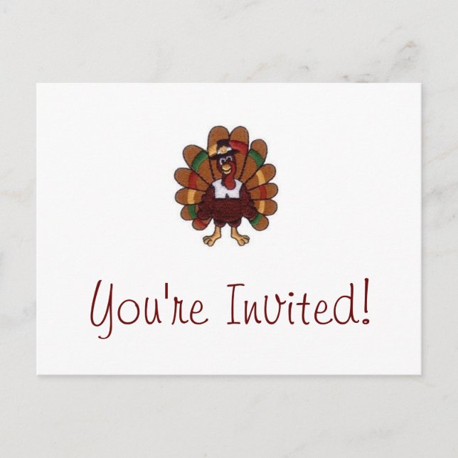 Thanksgiving Turkey You're Invited postcard (Front)