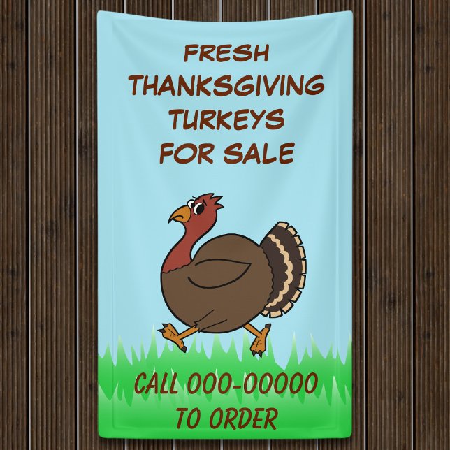 Thanksgiving Turkeys For Sale Business Banner (Add your phone number to this Thanksgiving Turkeys for Sale Banner)