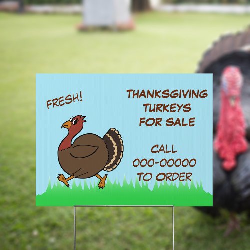 Thanksgiving Turkeys for Sale Business Yard Sign