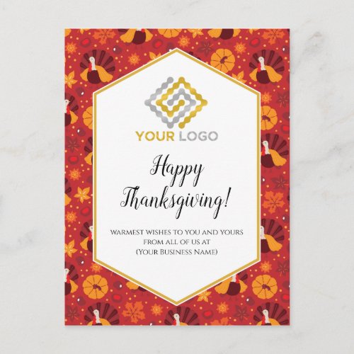 Thanksgiving Turkeys Logo Business Postcard