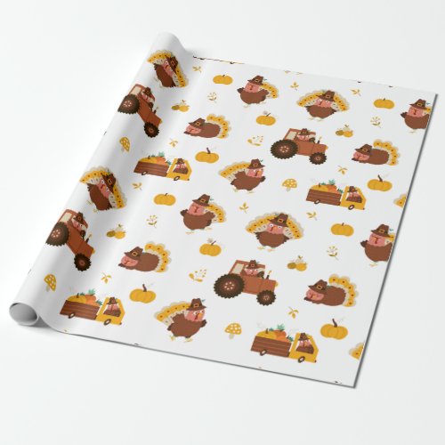 Thanksgiving Turkeys Wrapping Paper