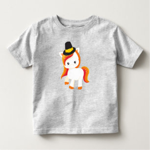Thanksgiving Unicorn, Cute Unicorn, Pilgrim Hat Toddler T-shirt