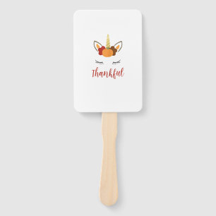 Thanksgiving Unicorn Family Outfit Hand Fan