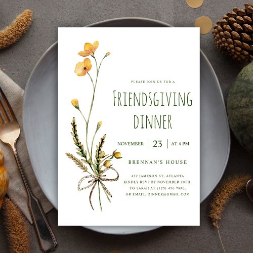Thanksgiving Unique Modern Friendsgiving Dinner Invitation
