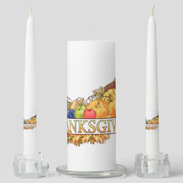 Thanksgiving Unity Candle Set/Autumn Harvest (Front)