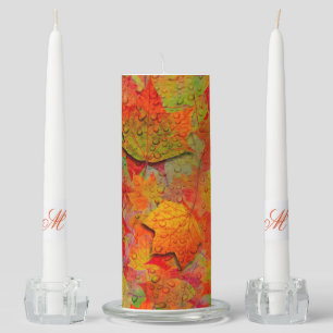 Thanksgiving Unity Candle Set/Autumn Leaves