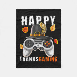 Thanksgiving Video Game Controller Pilgrim Costume Fleece Blanket
