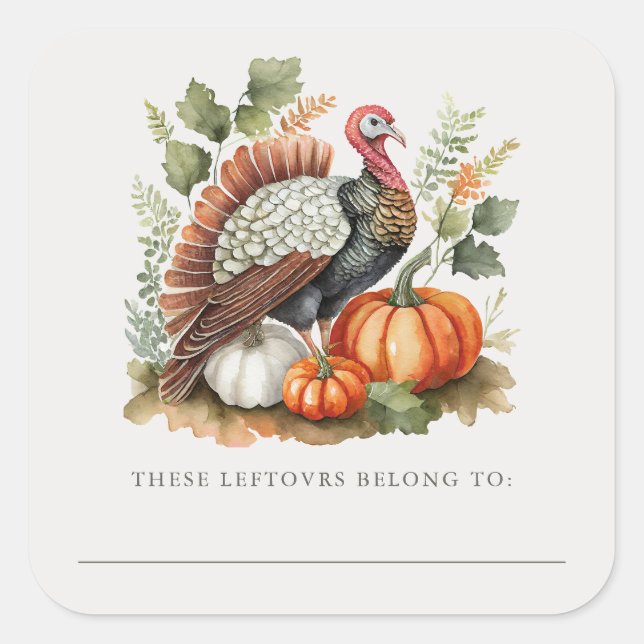 Thanksgiving Vintage Turkey Leftover Stickers (Front)