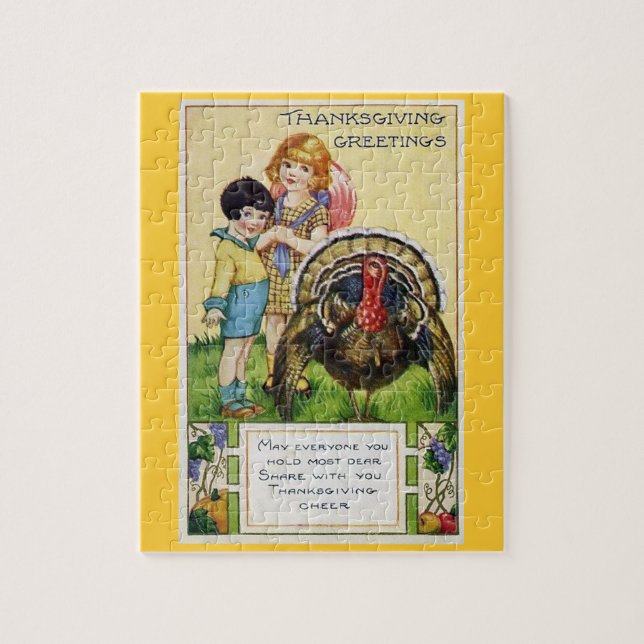 Thanksgiving Vintage Turkey Puzzle (Vertical)