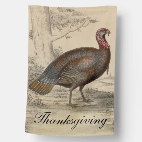 Thanksgiving Vintage Wild Turkey House Flag