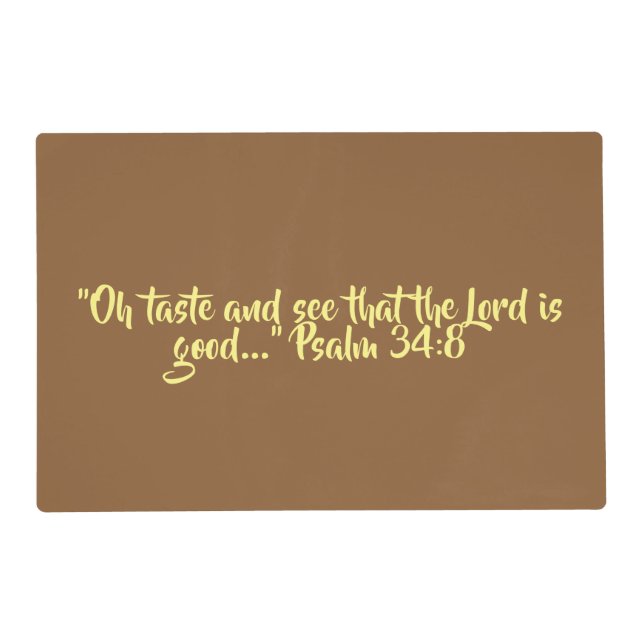 Thanksgiving Vinyl Placemat "Oh Taste and See" (Front)